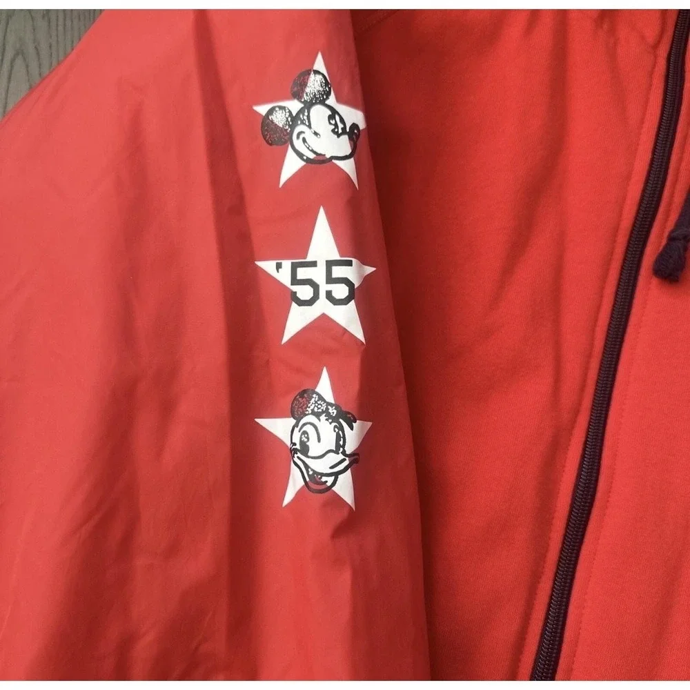 Disney Parks Jacket Mens XL‎ Red Hooded Full Zip Disneyland Resort Mickey 55